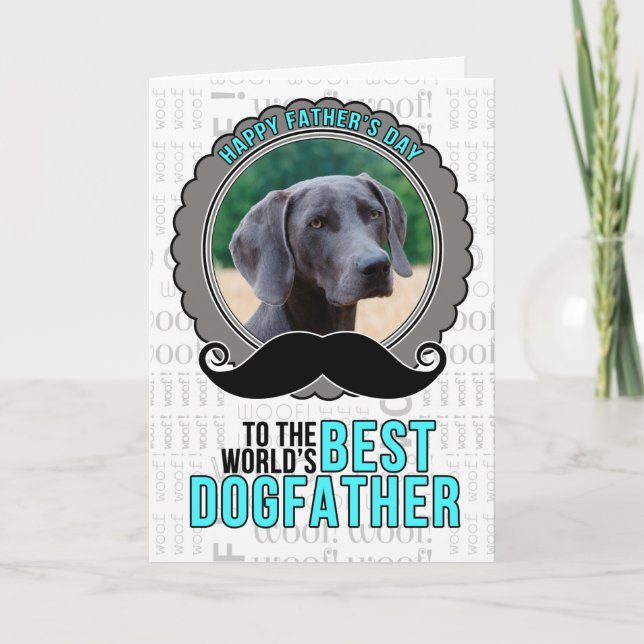 Tarjeta Festiva Foto del Dogfather, Día de la Diversión del Perro (Anverso)