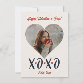 Tarjeta Festiva Foto del El día de San Valentín XOXO de pincel roj