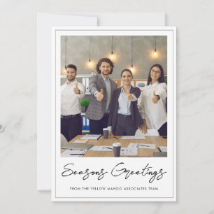 Tarjeta Festiva Foto del equipo corporativo de Navidades con logot