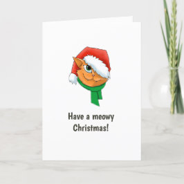 Tarjeta Festiva Foto del gato de los navidades
