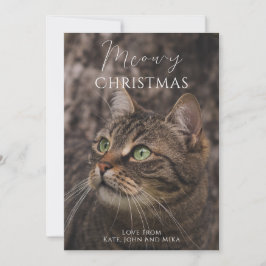 Tarjeta Festiva Foto del gato de Meowy Navidades