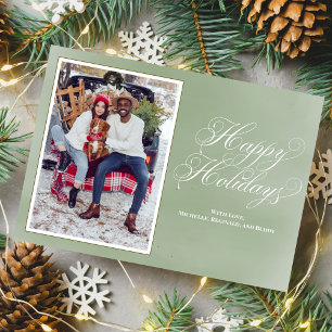 Tarjeta Festiva Foto del guión de la película Green Happy Holidays