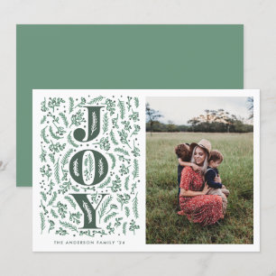 Tarjeta Festiva Foto del ilustracion JOY botánico verde sabio