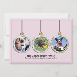 Tarjeta Festiva Foto del Mascota de Ornamentos de vacaciones de na