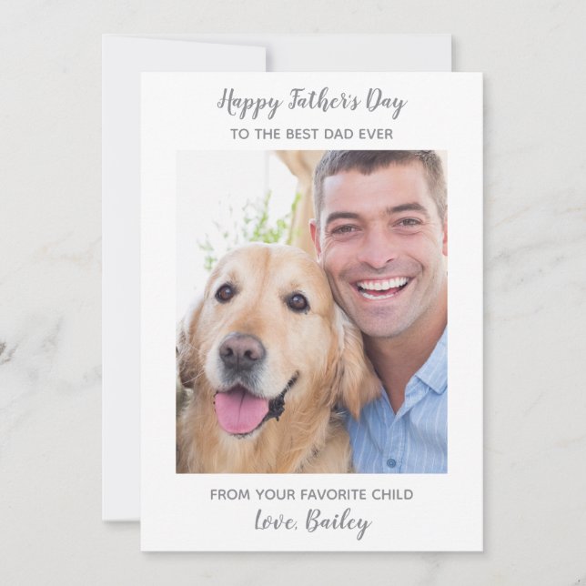 Tarjeta Festiva Foto del Mascota de papá de perro personalizado de (Anverso)
