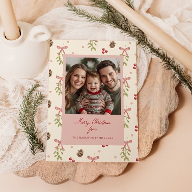 Tarjeta Festiva Foto del patrón de frambuesa de Pinecone (Subido por el creador)