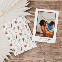 Tarjeta Festiva Foto del patrón de Navidades rusos