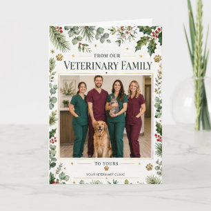 Tarjeta Festiva Foto del personal de la clínica veterinaria en Nav