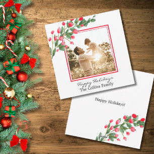 Tarjeta Festiva Foto del Personalizado de las vacaciones felices d