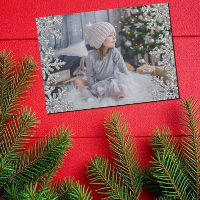 Tarjeta Festiva Foto del Personalizado Icy Snowflakes (Subido por el creador)