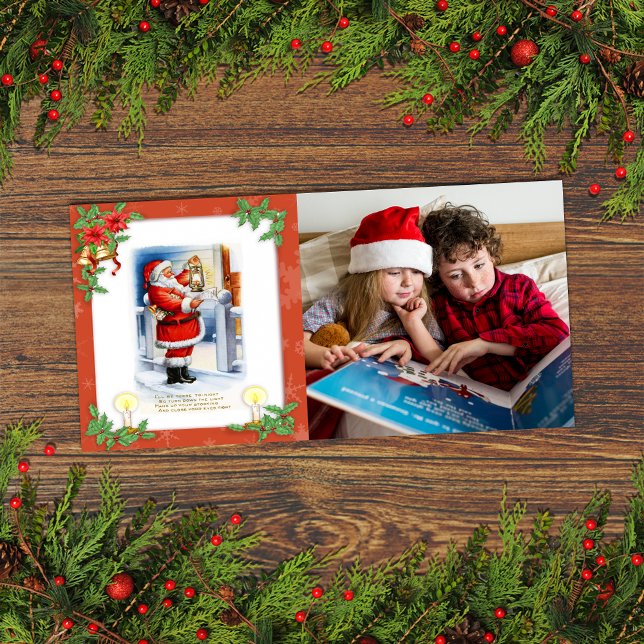 Tarjeta Festiva Foto del Personalizado Vintage Santa Claus (Subido por el creador)