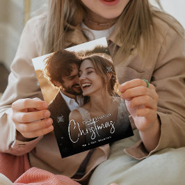 Tarjeta Festiva Foto del primer Boda de Navidades casados