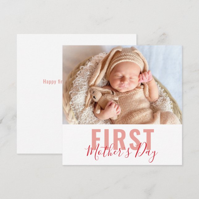 Tarjeta Festiva Foto del primer guión del día de la madre (Anverso / Reverso)