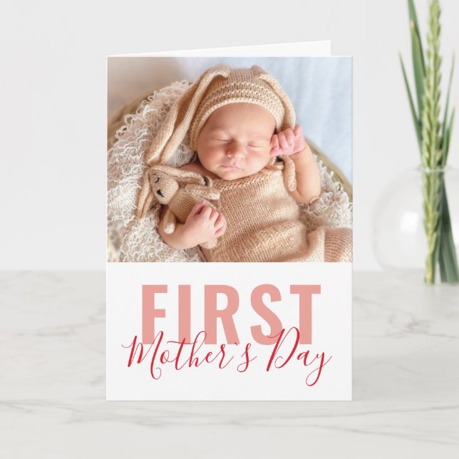 Tarjeta Festiva Foto del primer guión del día de la madre (Anverso)