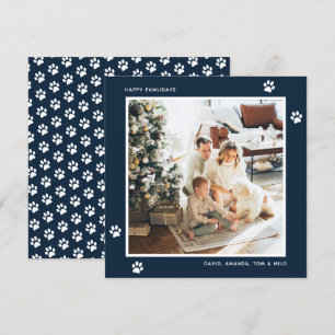 Tarjeta Festiva Foto del propietario de un gato de perro azul mode