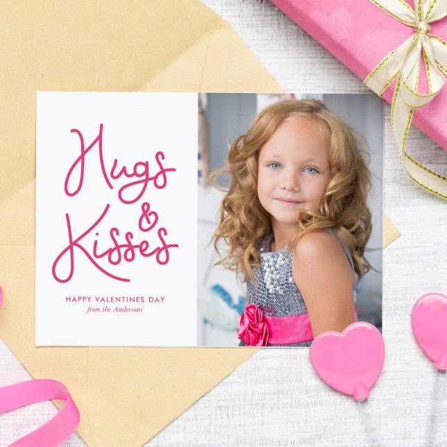 Tarjeta Festiva Foto Día de San Valentín "Abrazos y besos" (Subido por el creador)