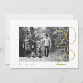 Tarjeta Festiva Foto divertida con brillo 2025