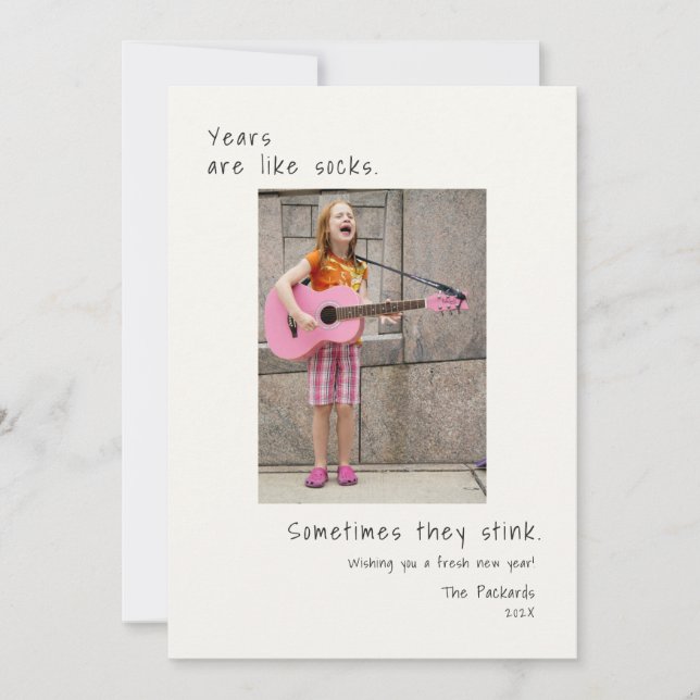 Tarjeta Festiva Foto divertida de Año Nuevo  (Anverso)