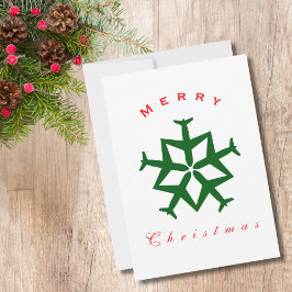 Tarjeta Festiva Foto divertida de copo de nieve de avión de Navida