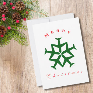 Tarjeta Festiva Foto divertida de copo de nieve de avión de Navida