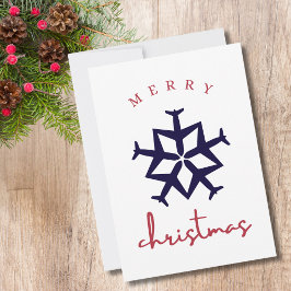 Tarjeta Festiva Foto divertida de copo de nieve de avión de Navida