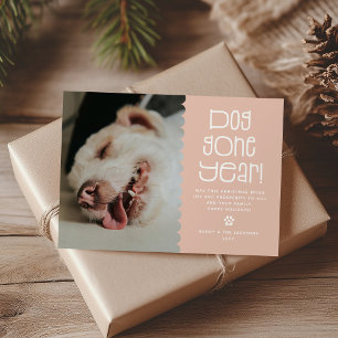 Tarjeta Festiva Foto divertida de mascotas 'Año perruno'