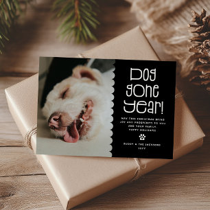Tarjeta Festiva Foto divertida de mascotas 'Año perruno'