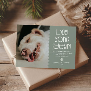 Tarjeta Festiva Foto divertida de mascotas 'Año perruno'