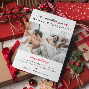 Tarjeta Festiva Foto divertida de 'Navidad Maniática'