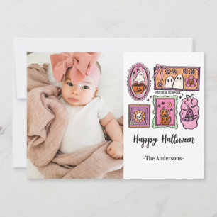 Tarjeta Festiva Foto divertida de niños Feliz Halloween