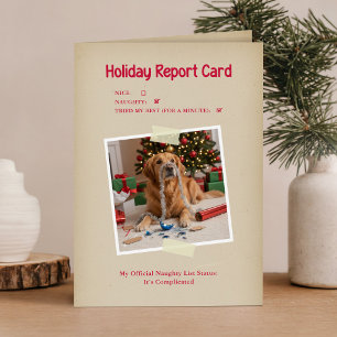 Tarjeta Festiva Foto Divertida de Perrito Adorable Perro Feliz Nav