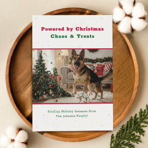 Tarjeta Festiva Foto divertida de perro navideño vintage humorísti