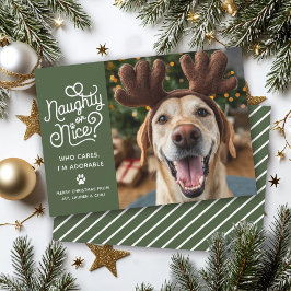 Tarjeta Festiva Foto divertida de perro o gato mascota lindo travi