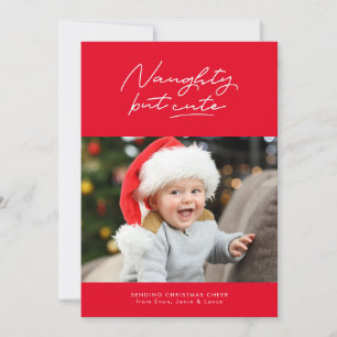 Tarjeta Festiva Foto divertida de travieso pero lindo