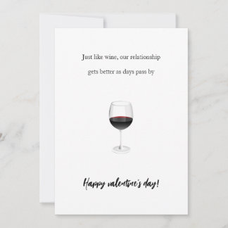 Tarjeta Festiva Foto divertida de vino de San Valentín para pareja