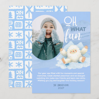 Tarjeta Festiva Foto divertida y linda de monstruo Yeti
