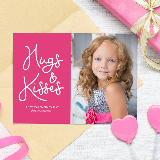 Tarjeta Festiva Foto El día de San Valentín "Abrazos y besos" (Subido por el creador)