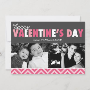 Tarjeta Festiva Foto El día de San Valentín de letras rosadas mode