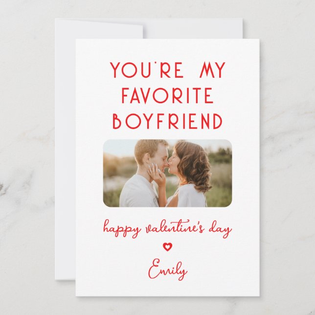 Tarjeta Festiva Foto el día de San Valentín Eres mi novio favorito (Anverso)
