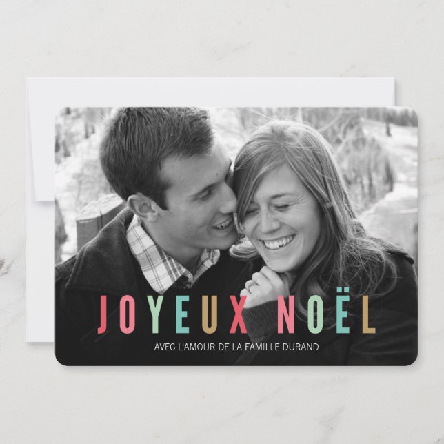 Tarjeta Festiva Foto el | Joyeux Noel de noël de las cartas (Anverso)