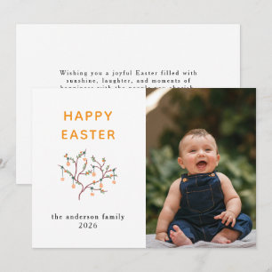 Tarjeta Festiva Foto elegante de conejo moderno feliz Pascua