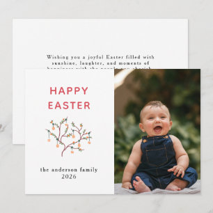 Tarjeta Festiva Foto elegante de Pascua de conejo moderno feliz