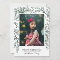 Foto elegante de poinsettia impresa en verde