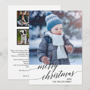 Tarjeta Festiva Foto elegante de revisión del año en caligrafía ne