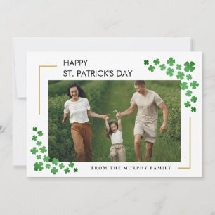 Tarjeta Festiva Foto elegante de suerte del día de San Patricio Pr
