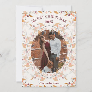 Tarjeta Festiva Foto enmarcada de Berry Wreath