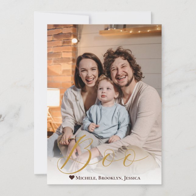 Tarjeta Festiva Foto espeluznante de Feliz Halloween con Boo a man (Anverso)