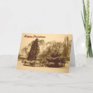 Tarjeta Festiva foto estacional de la escena de la nieve del