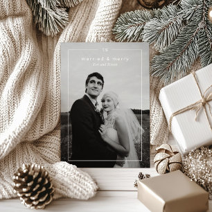 Tarjeta Festiva Foto eterna de Navidades recién casados