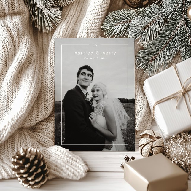Tarjeta Festiva Foto eterna de Navidades recién casados (Subido por el creador)
